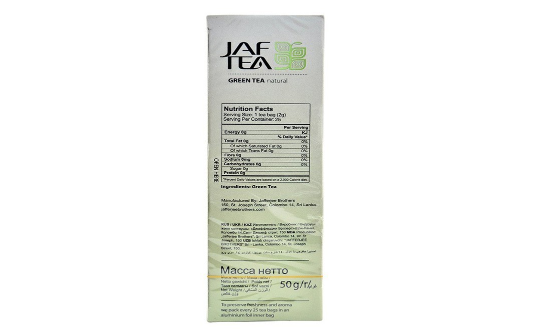JAF Tea Green Tea Natural    Box  25 pcs